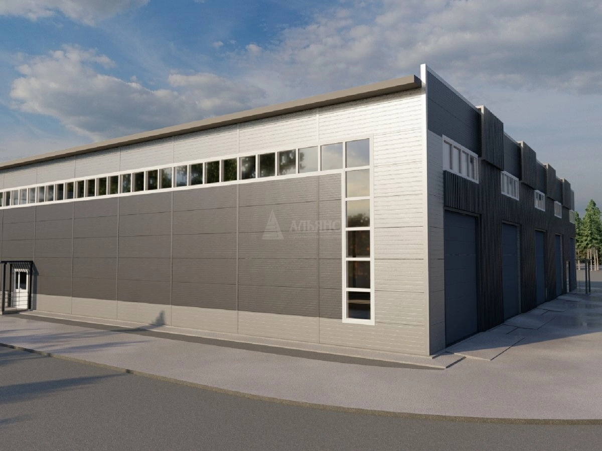 3D визуализация Грузовой СТО из сэндвич-панелей - фото 3