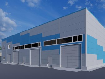 Склад с АБК из сэндвич панелей