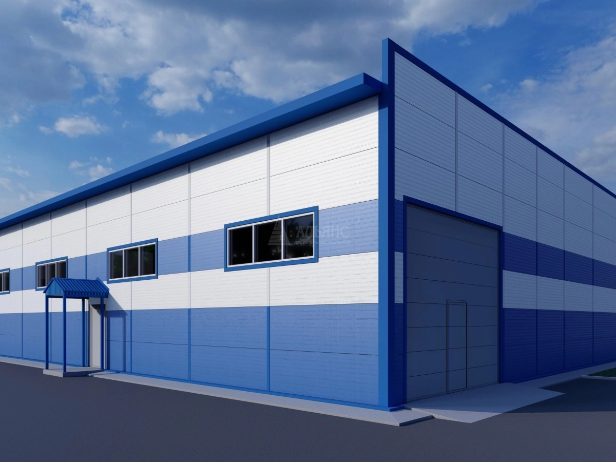 3D визуализация Склад из сэндвич панелей - фото 2