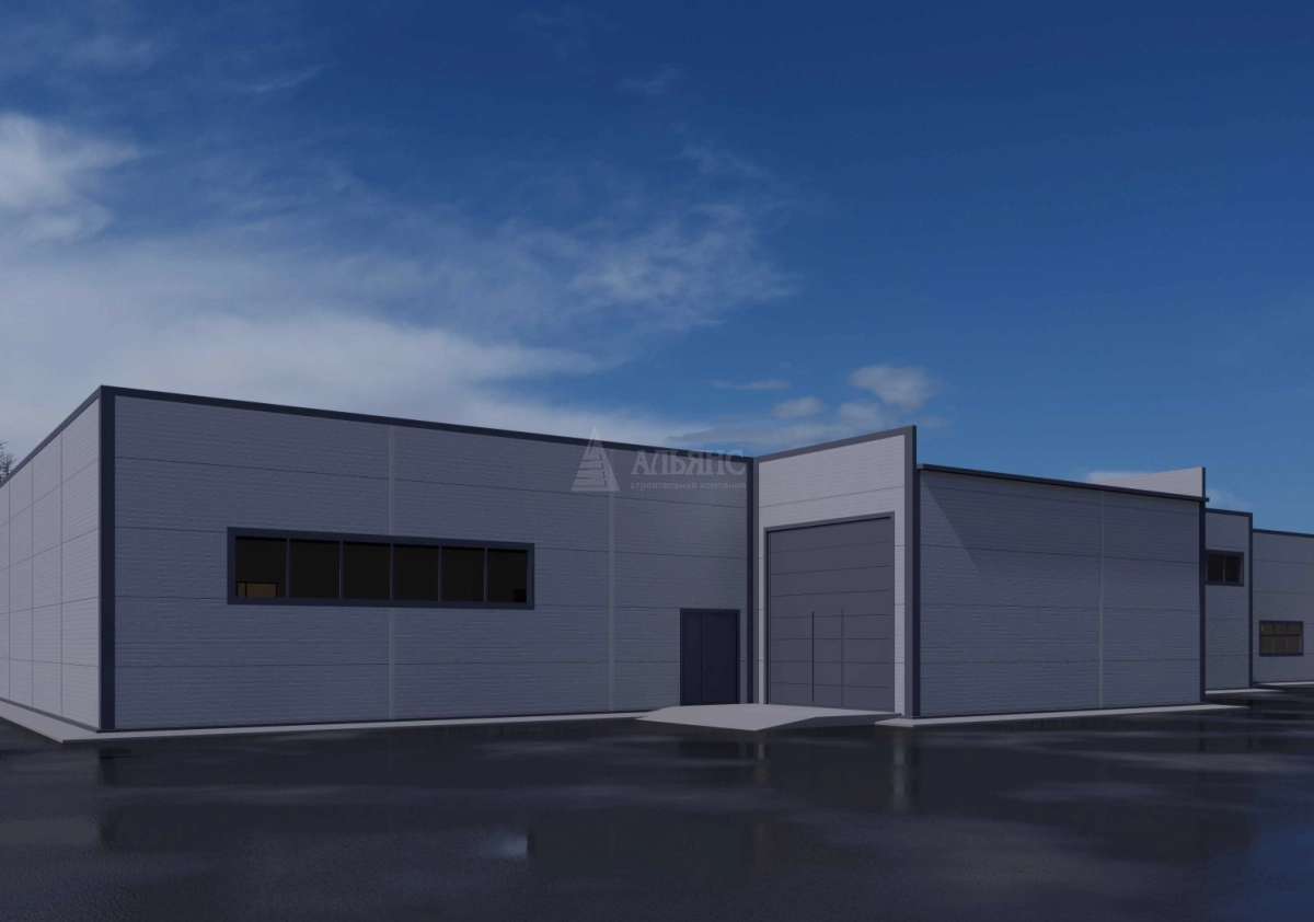 3D визуализация Склад из сэндвич-панелей - фото 1