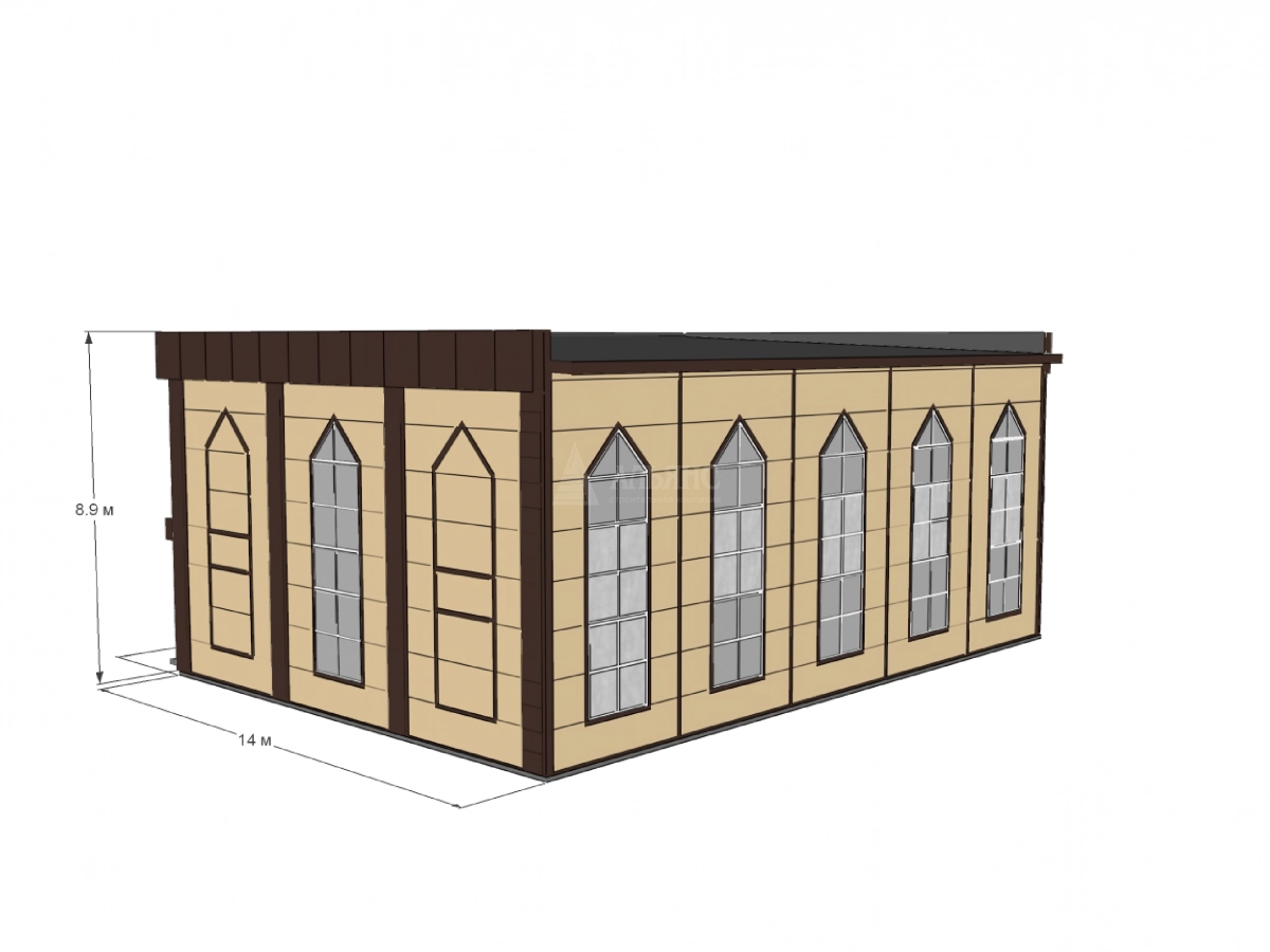 3D визуализация Торговый центр из сэндвич панелей - фото 8