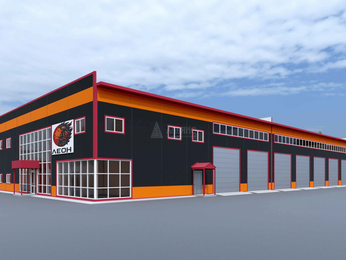 3D визуализация СТО с АБК из сэндвич-панелей - фото 6