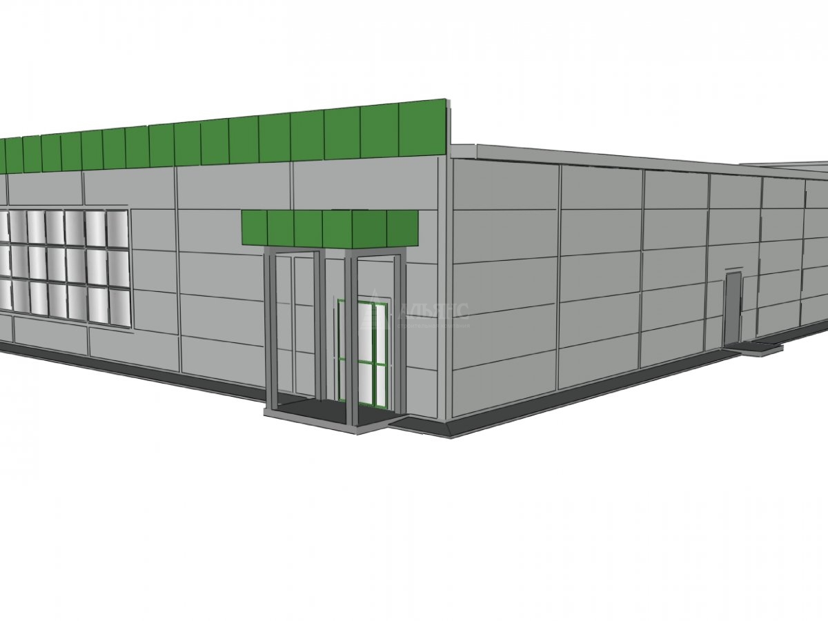 3D визуализация Магазин из сэндвич-панелей - фото 4